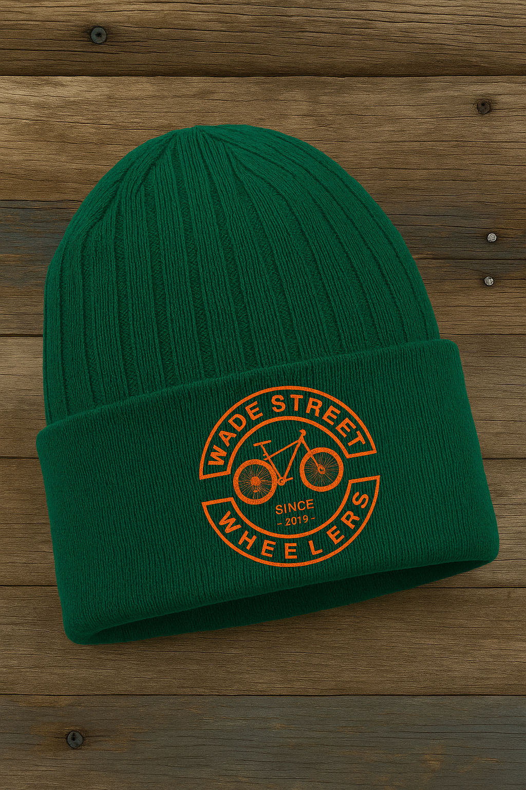 Kelly Green and Orange logo Beanie