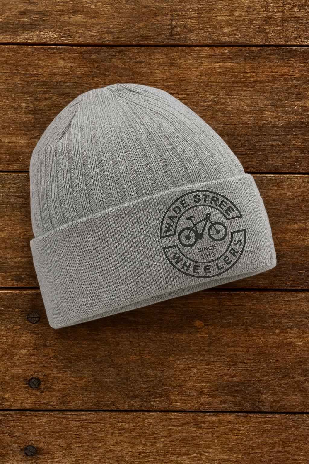 Heather Grey and Black logo Beanie