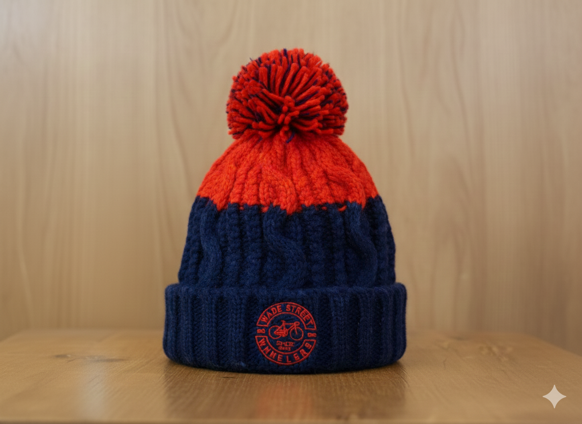 Oxford Navy and Fire Red Bobble