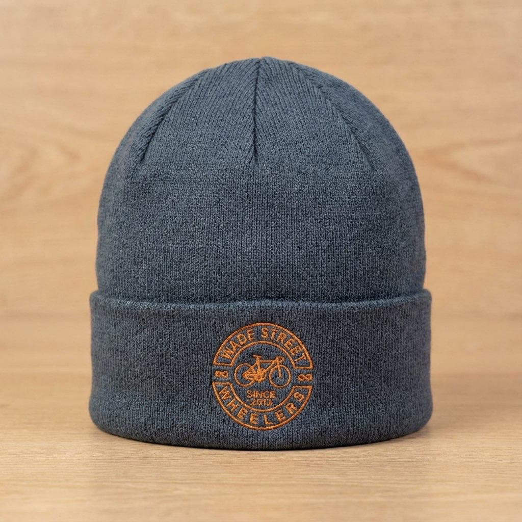 Slate Grey Beanie with Orange logo